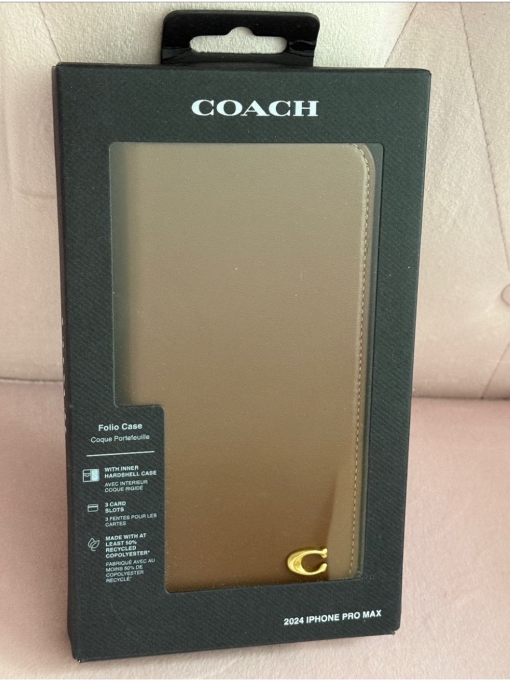 COACH Brown Folio Case for 2024 iPhone Pro Max
